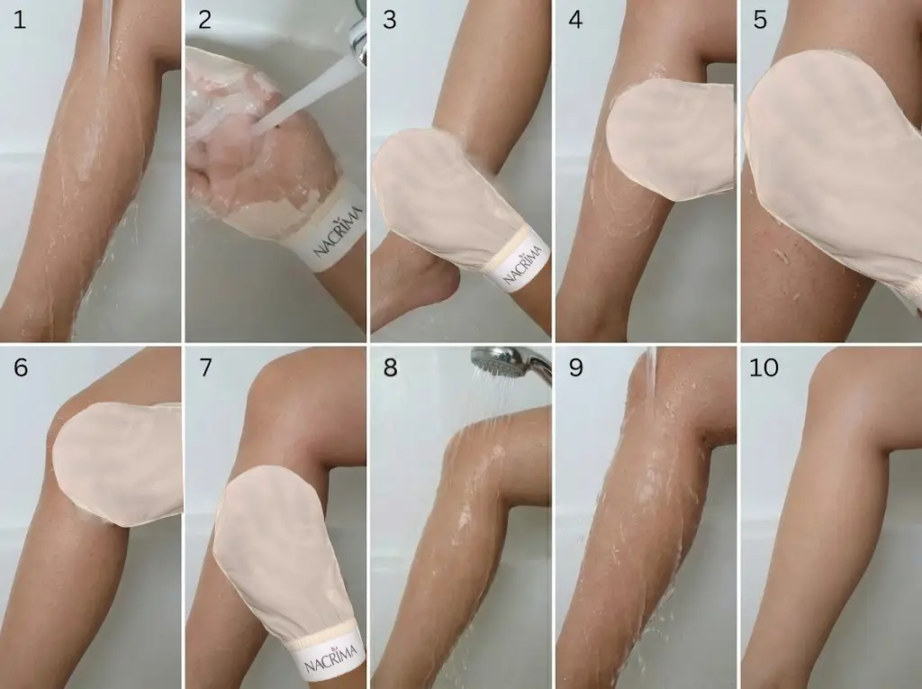 etapes exfoliation gant corps